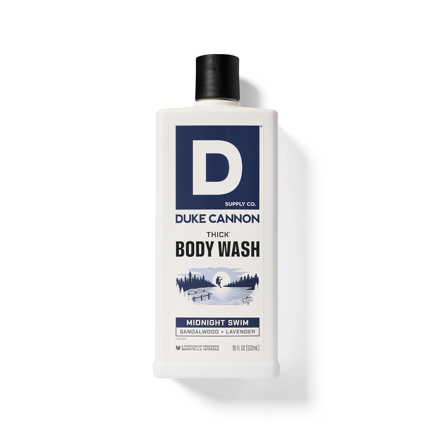 Duke Cannon Midnight Swim, presentación ideal para regalo y cuidado personal diario.