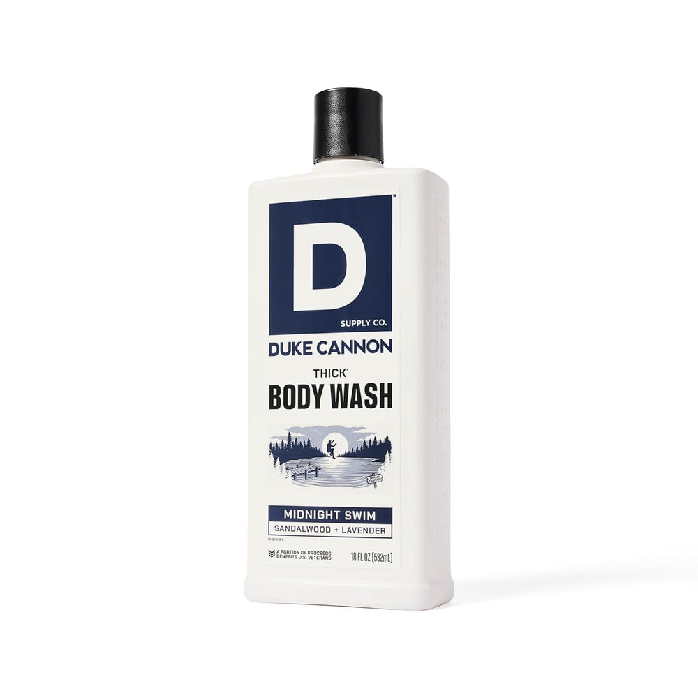 Duke Cannon Midnight Swim, uso diario para hombres activos y duchas revitalizantes.