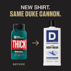 Duke Cannon Naval Diplomacy: ducha enfocada en limpieza profunda y fragancia duradera.