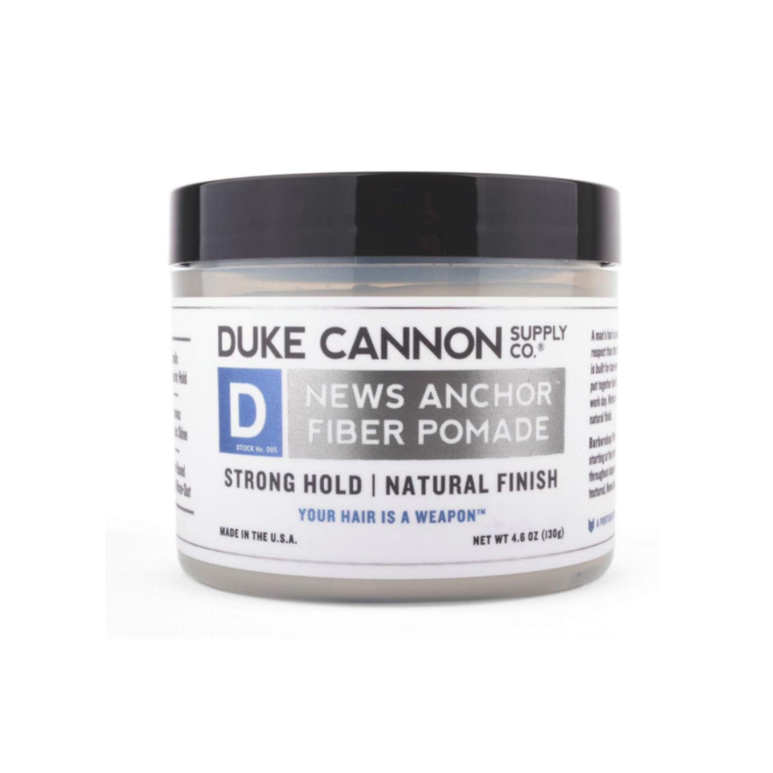 Duke Cannon News Anchor Pomade being rubbed between palms for easy application.