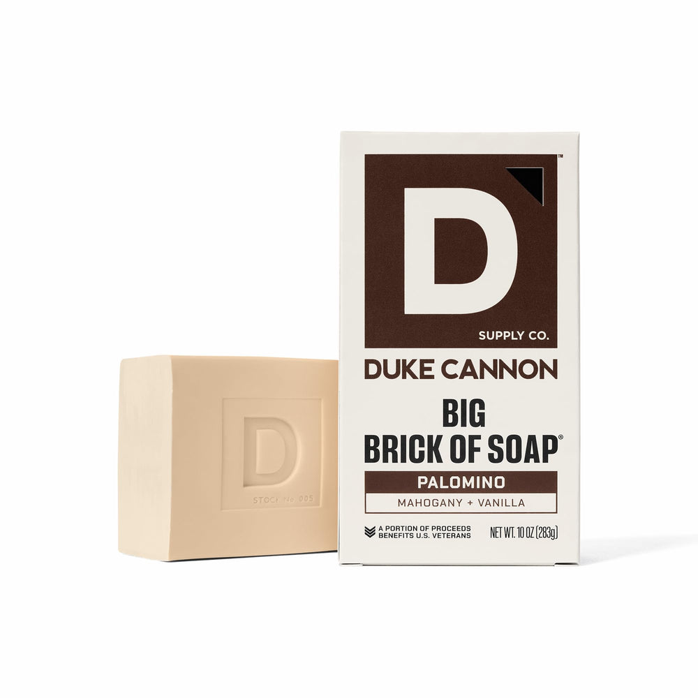 Duke Cannon Palomino gran bloque de jabón, textura duradera para uso diario y limpieza profunda.