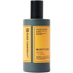 Duke Cannon Sawtooth cedarwood note highlights rugged woodsy presence.