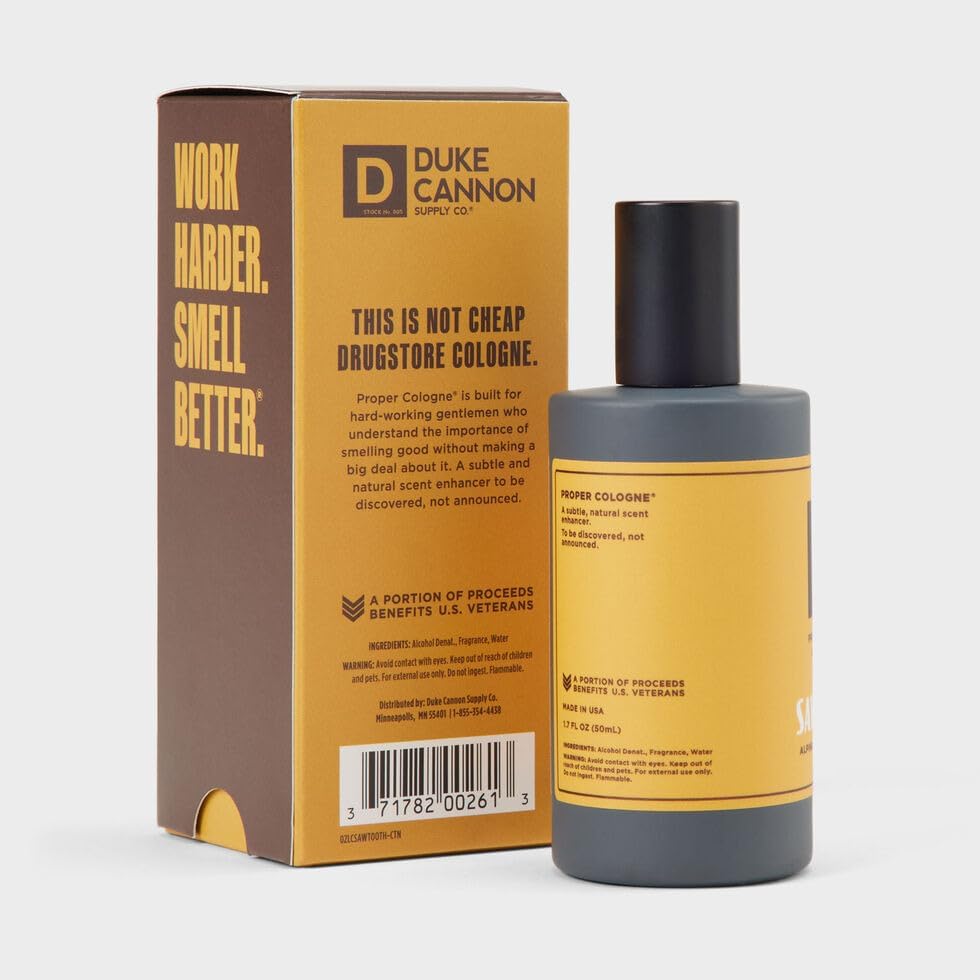 Duke Cannon Sawtooth long-lasting fragrance for day-long wear.