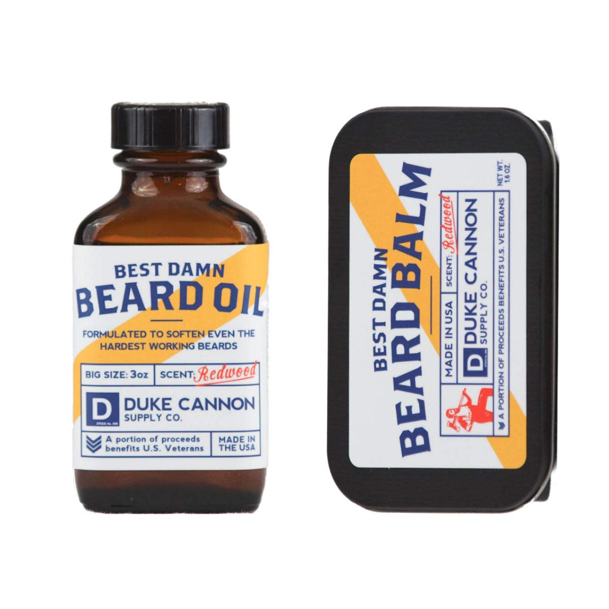 Duke Cannon Redwood scent evoked by woodsy label graphics