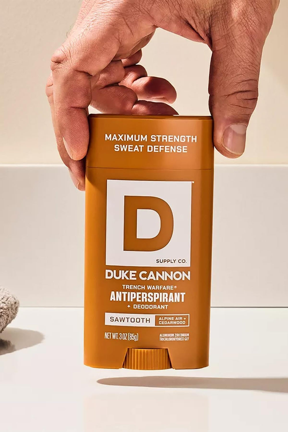 Sawtooth antiperspirant shown in a daily-work setting for rugged use.