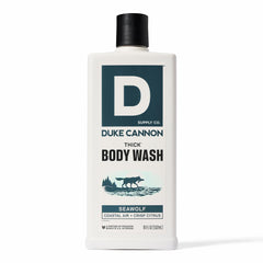 Duke Cannon Seawolf, botella de 18 oz para una limpieza duradera.