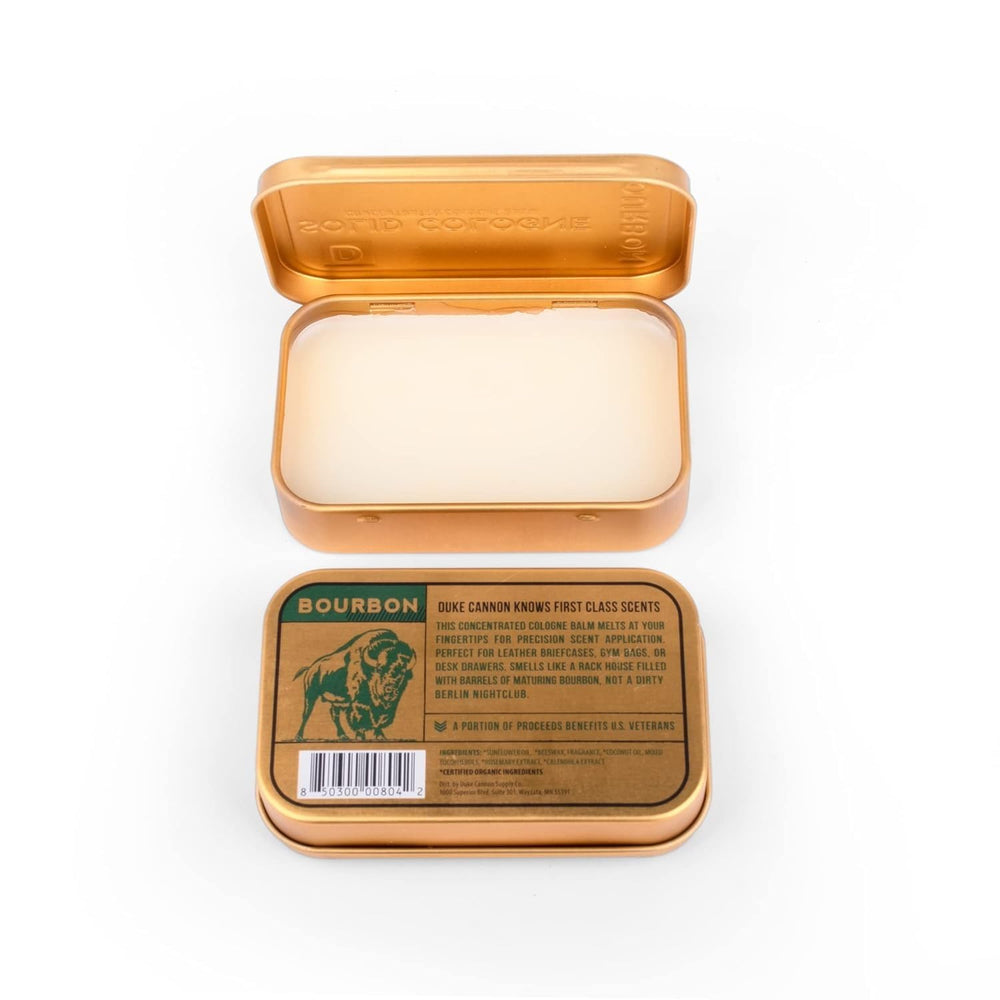Duke Cannon bourbon scent on skin, subtle warmth over the day.