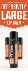 Duke Cannon Tactical Lip Balm 140-degree jar closeup highlights rugged packaging