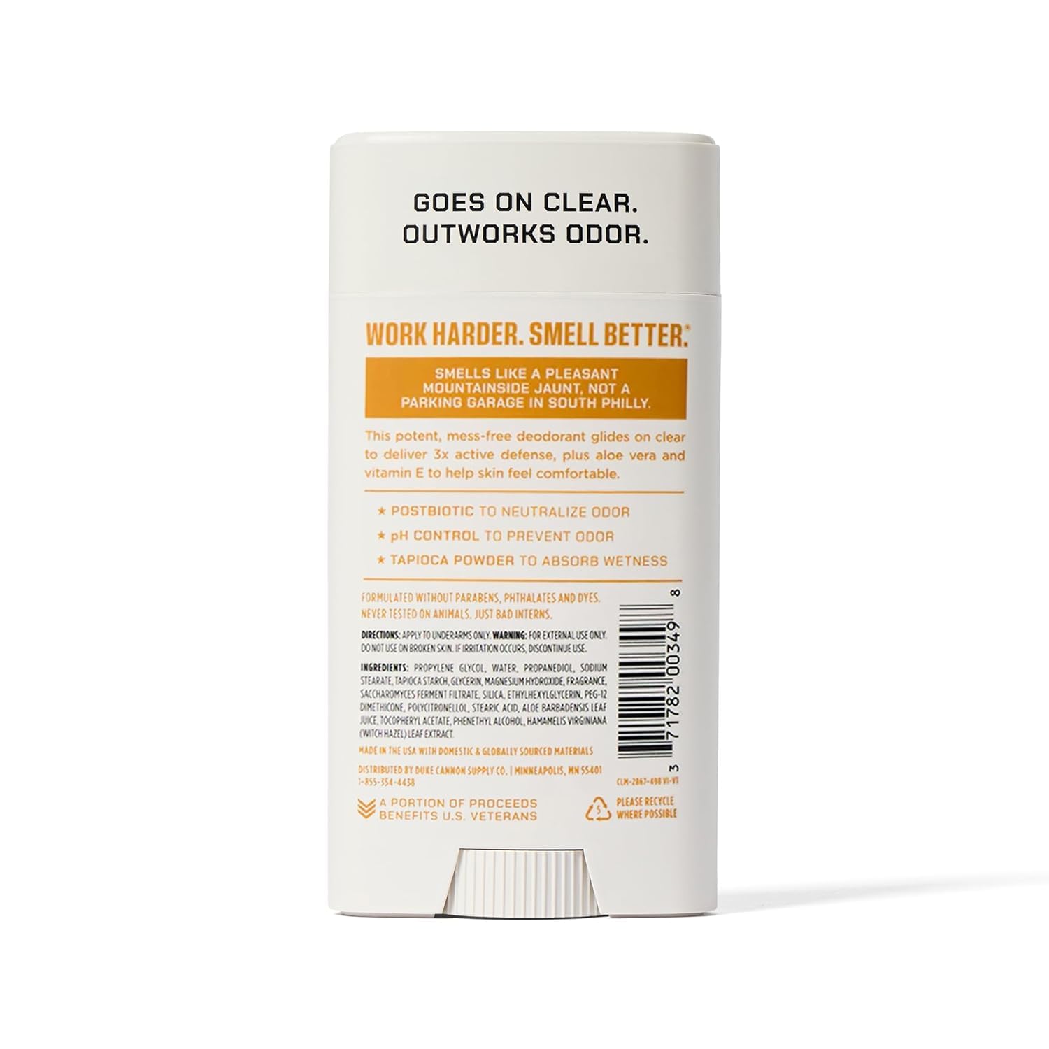 Duke Cannon travel-size deodorant for gym bags