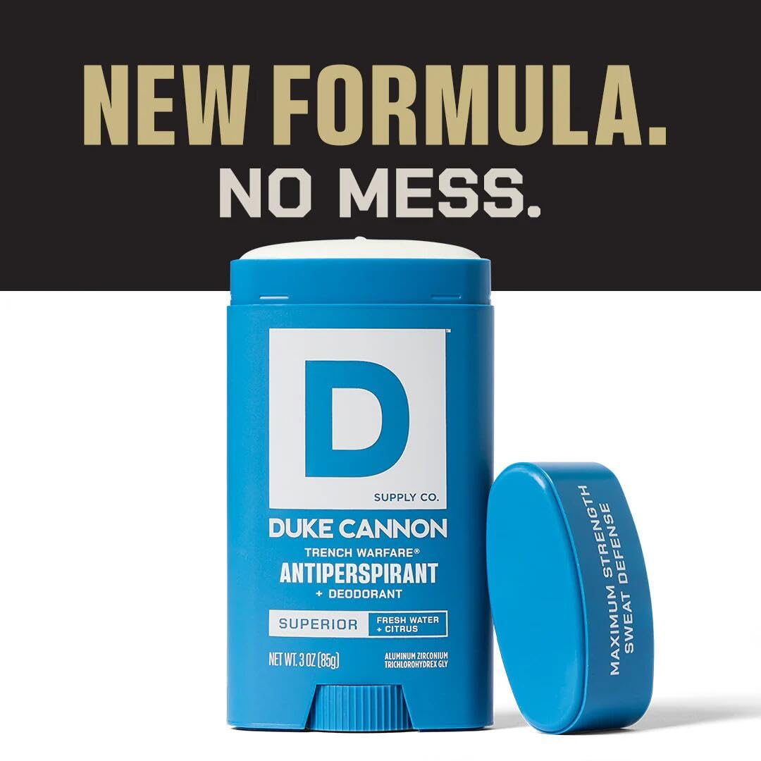 Duke Cannon Trench Warfare ingredients label noting aloe vera and vitamin E.
