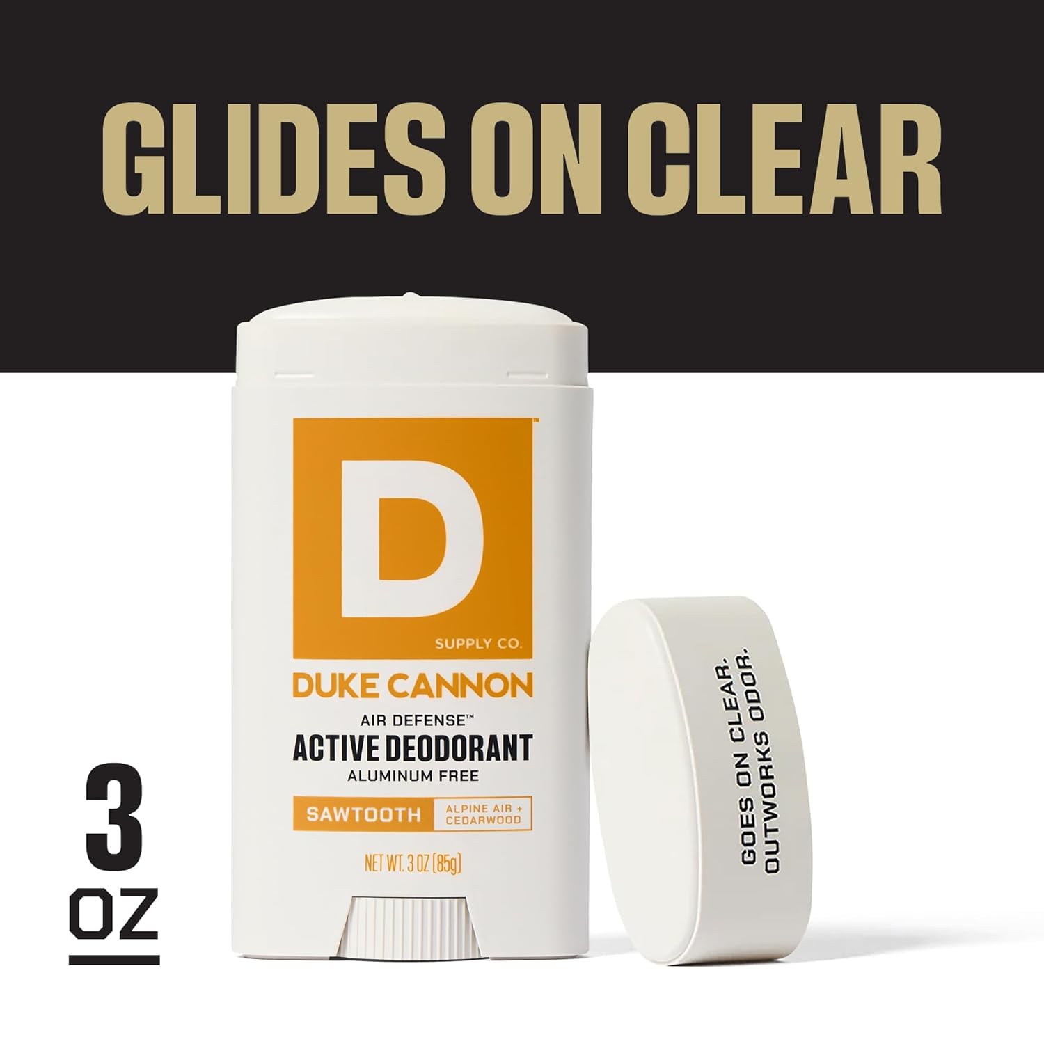 Duke Cannon veteran-support logo on packaging