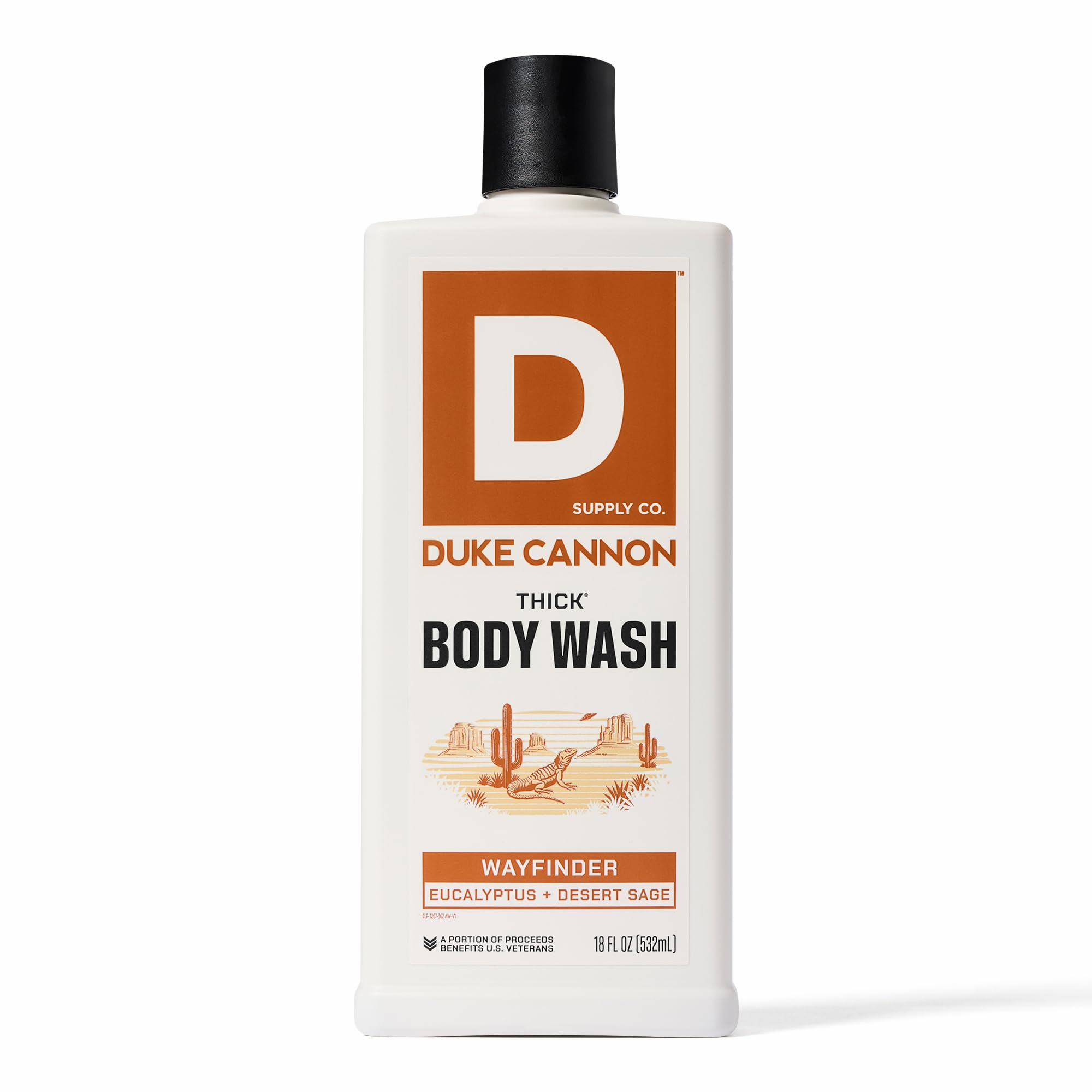 Duke Cannon Wayfinder: botella de 18 oz en estante para ducha, limpieza diaria.