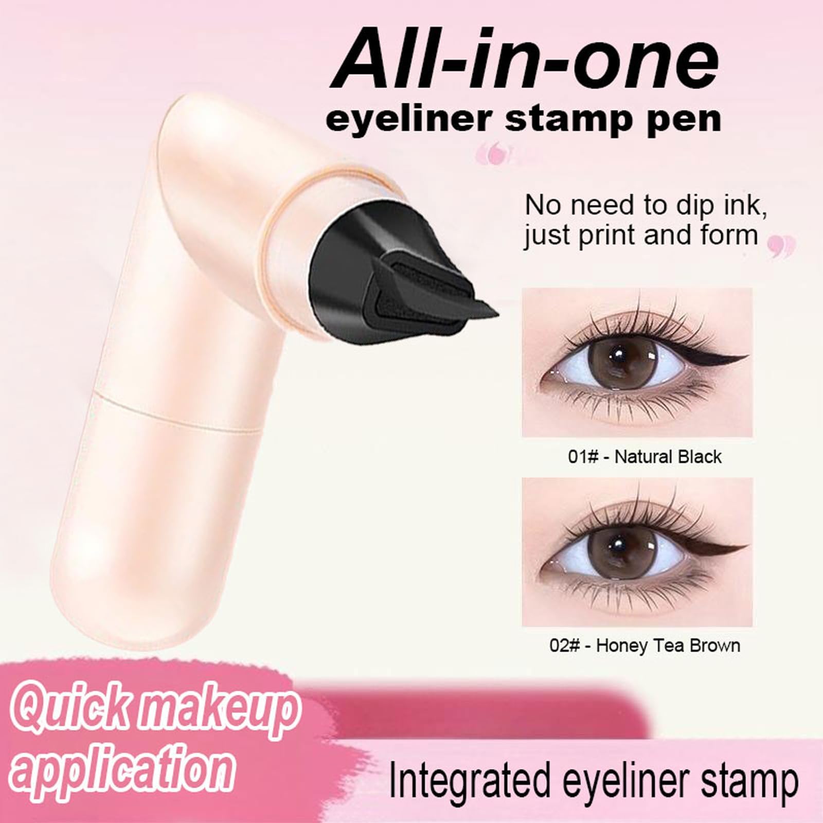 Dulele double-headed eyeliner with labeled stamp for precise wings.