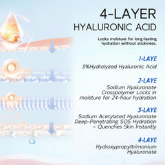 Dumie four-hyaluronic-acid complex emphasizes multi-layer hydration.