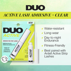 DUO Active Lash Glue precision brush enables tidy lash band application.