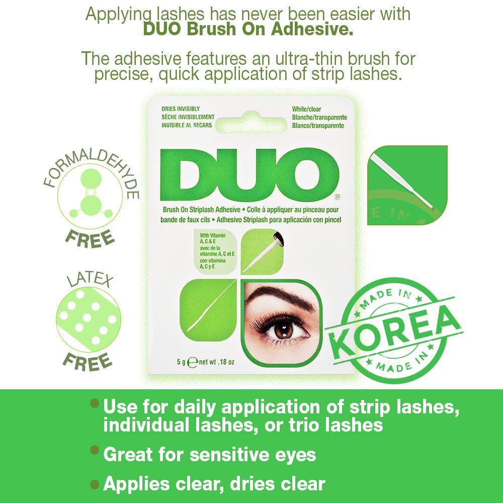 DUO adhesive brush-tip enables precise lash placement for beginners.