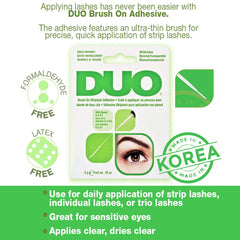 DUO adhesive brush-tip enables precise lash placement for beginners.