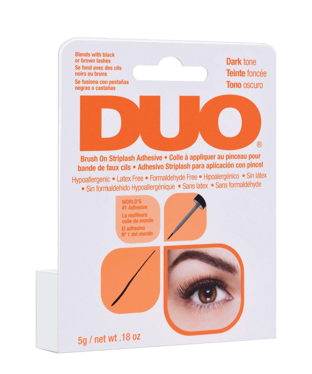 DUO adhesive applies with an ultra-thin brush for precise placement.