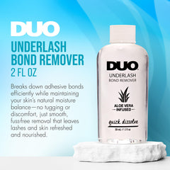 DUO Chamomile, safflower, and coconut oils highlight soothing, skin-friendly removal.
