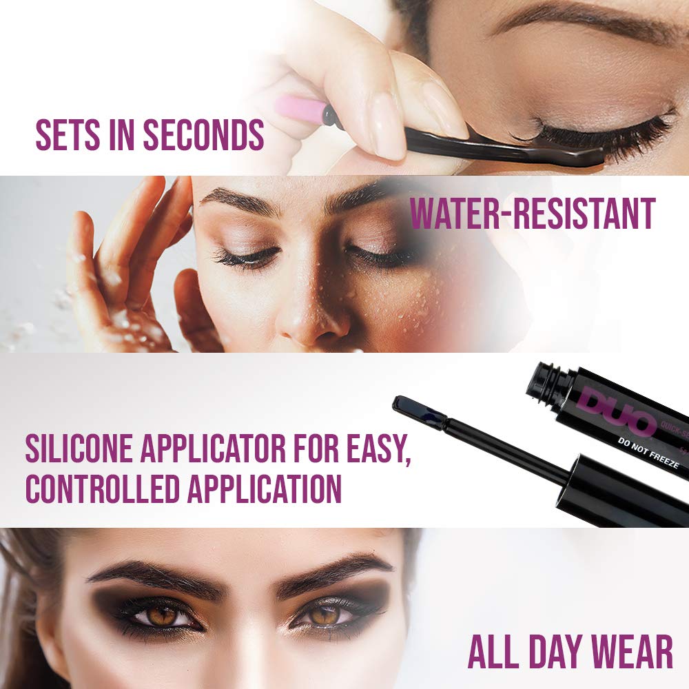 DUO dark-tone lash glue delivers dramatic hold for glam lash looks