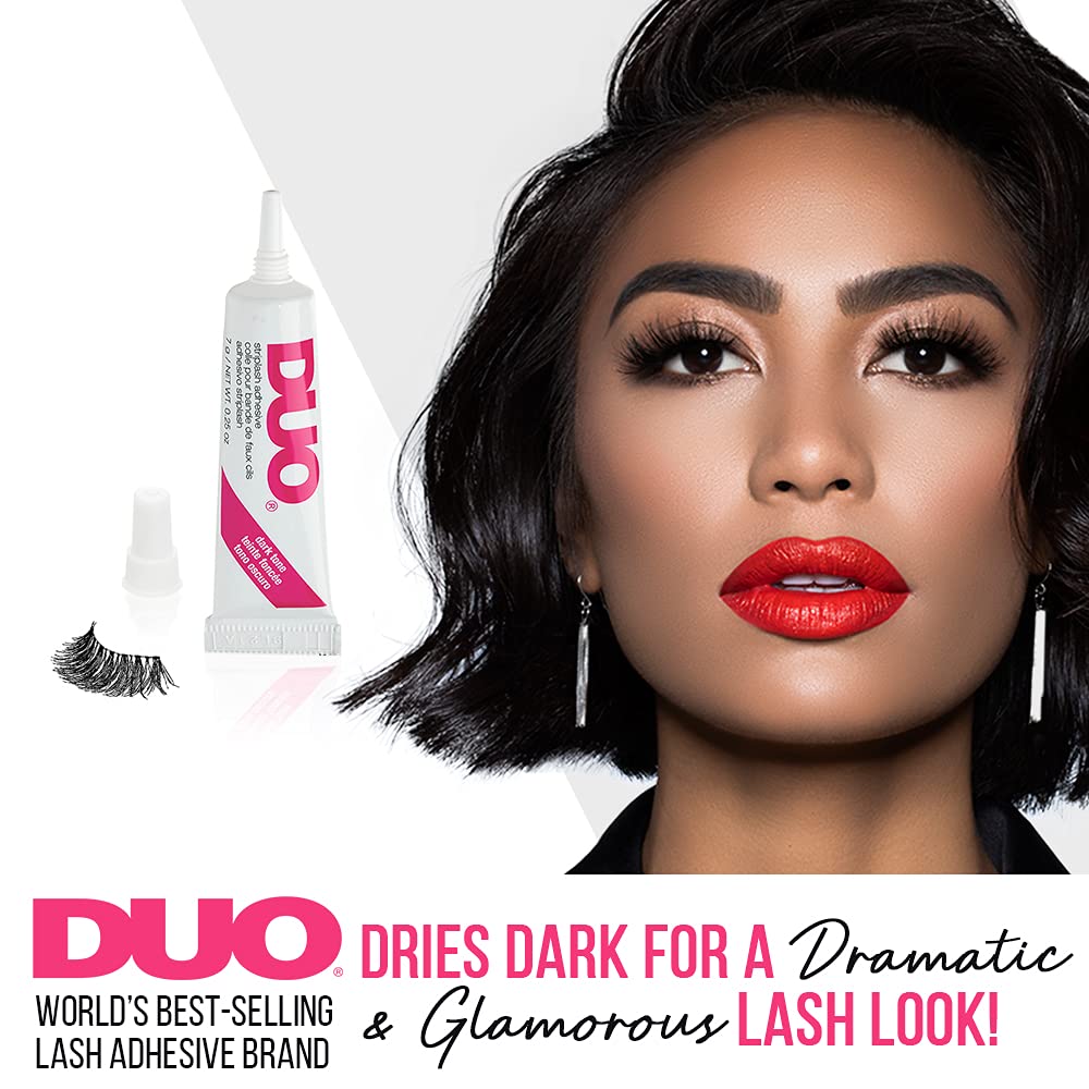 DUO Eyelash Glue Dark Tone creates dramatic, long-lasting lash look
