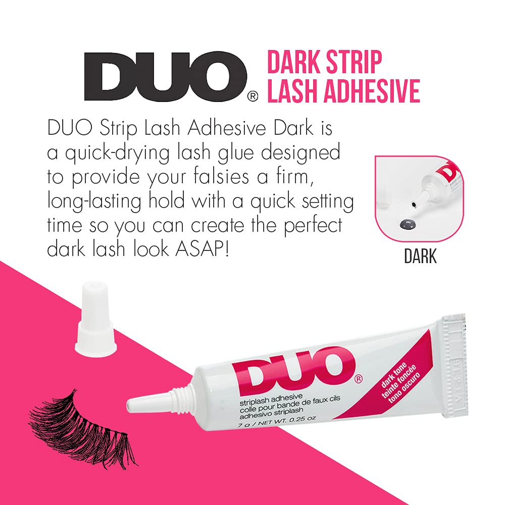 DUO Eyelash Glue Dark Tone helps strip lashes apply seamlessly