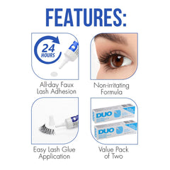 DUO eyelash glue waterproof hold helps lashes stay put all day
