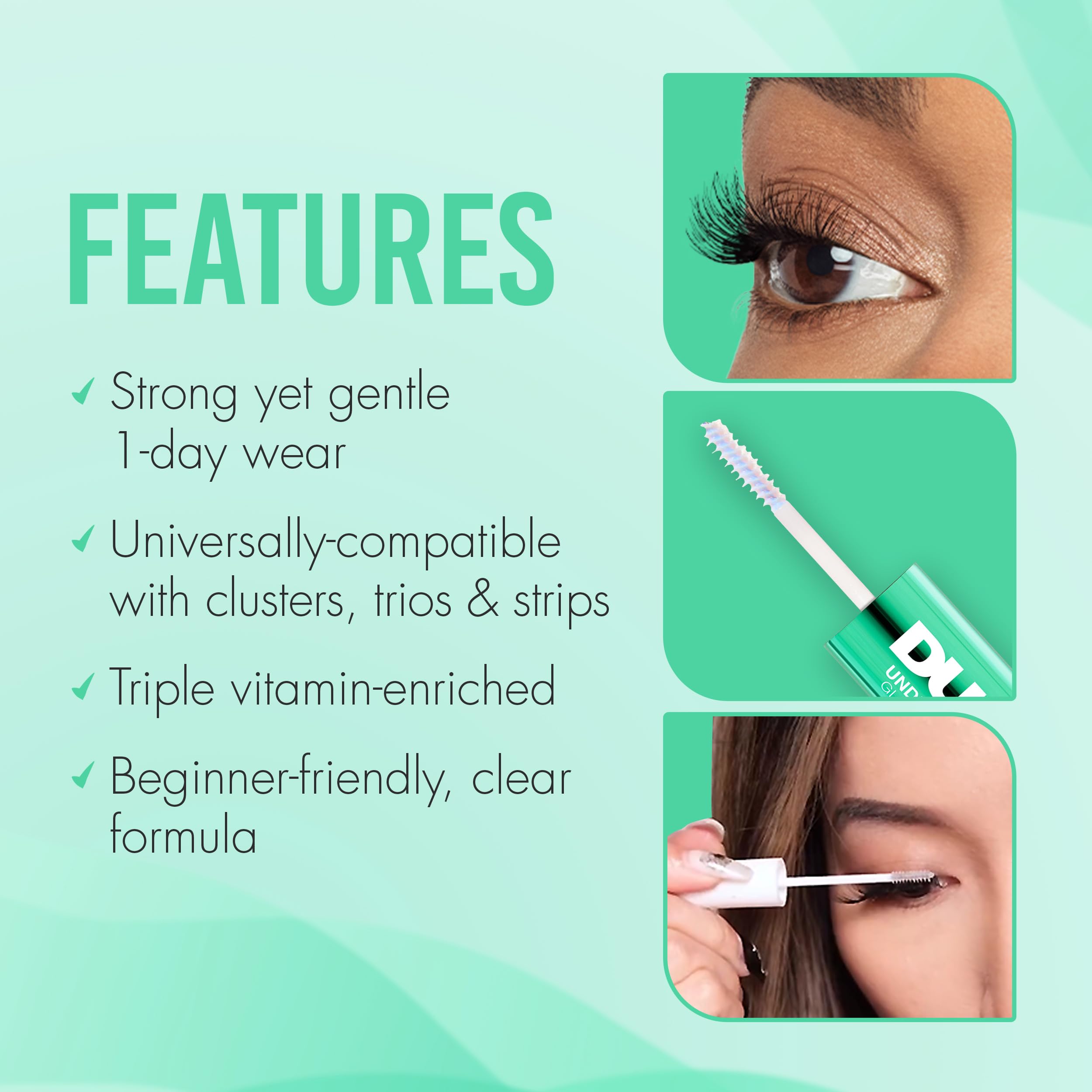 DUO Compatible with clusters, strips, trios, and extensions for versatile looks
