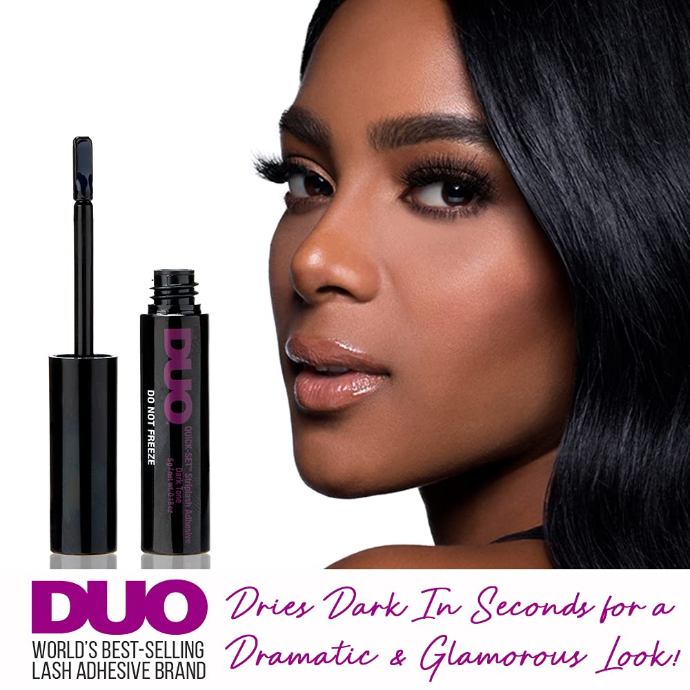 DUO Quick-Set adhesive applied along lash line for natural blending.