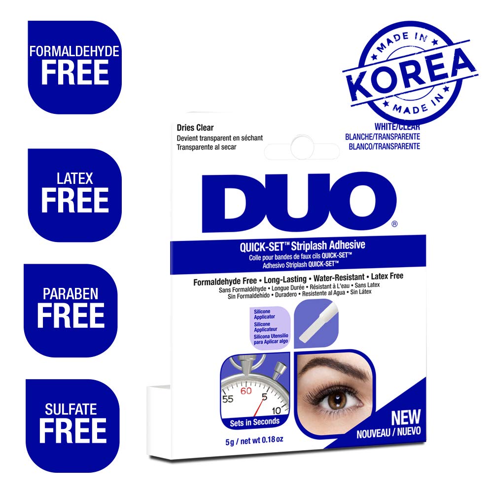 DUO lash glue bottle demonstrates water-resistant performance
