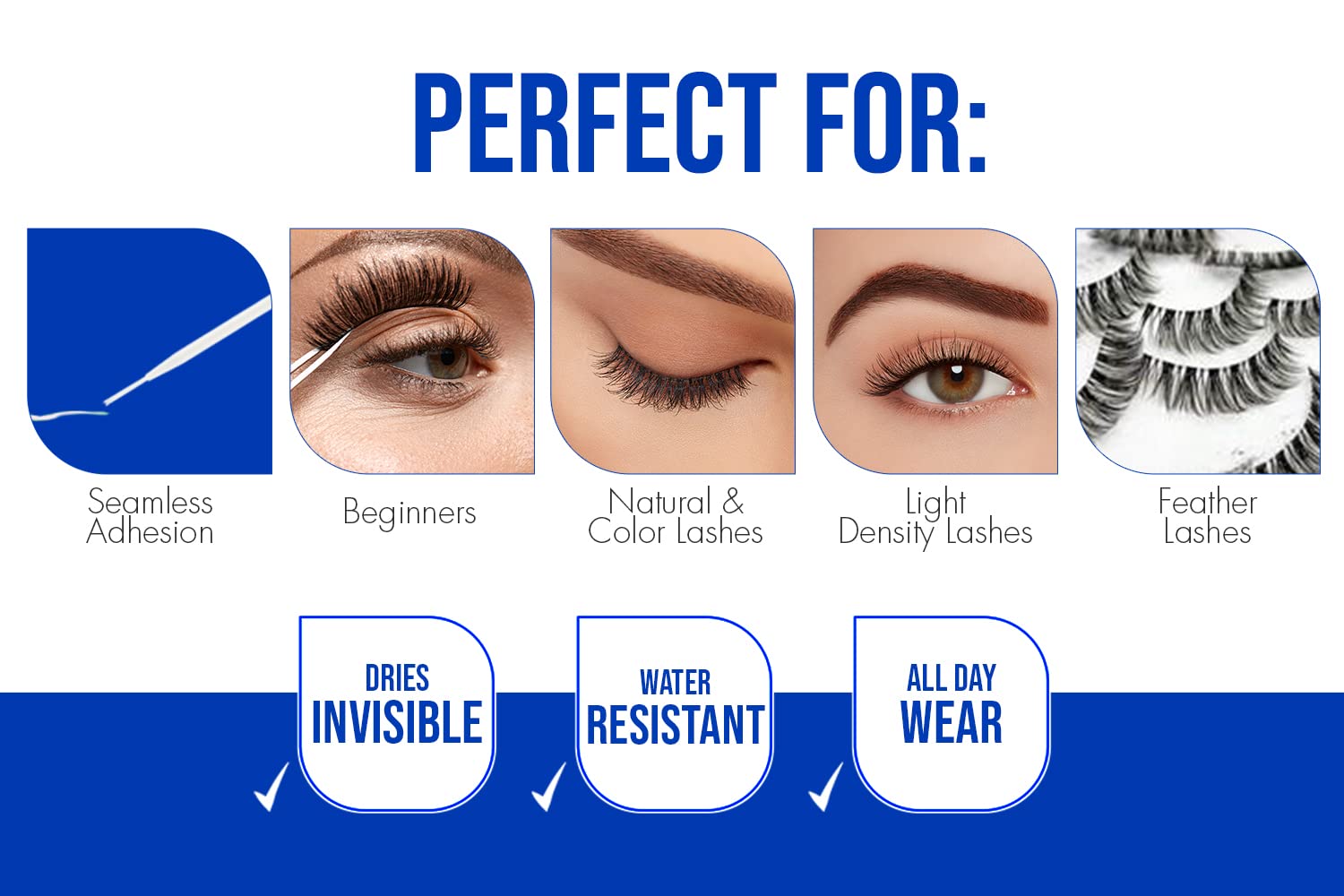 DUO Strip Eyelash Adhesive drying clear to blend with natural lashes