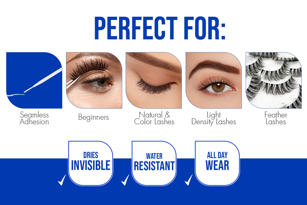 DUO Strip Eyelash Adhesive drying clear to blend with natural lashes