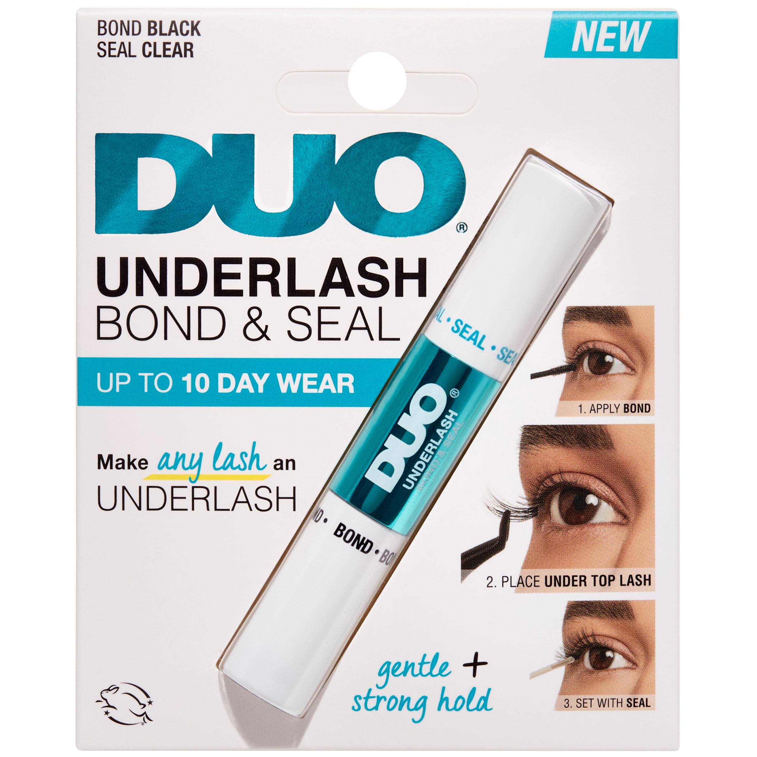 DUO Underlash bottle closeup highlighting long-lasting hold