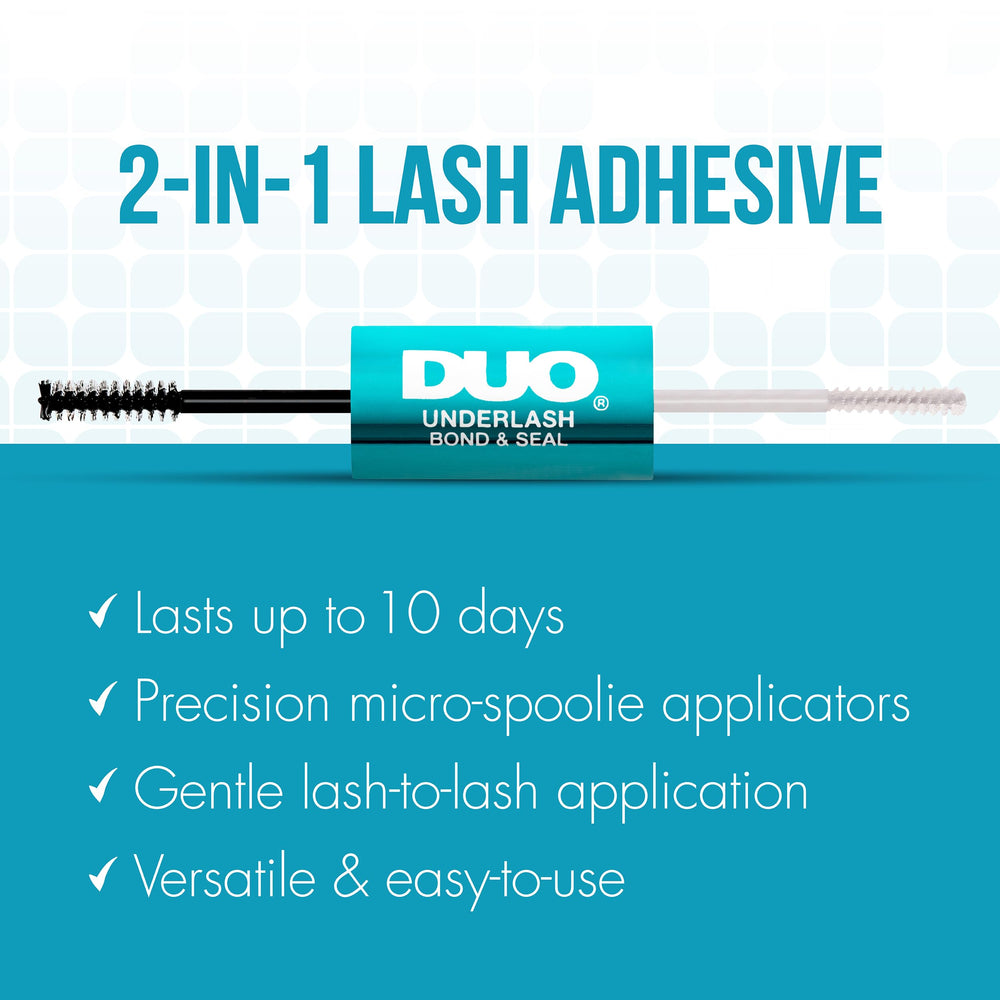 DUO Underlash closeup of bond application along the lash line