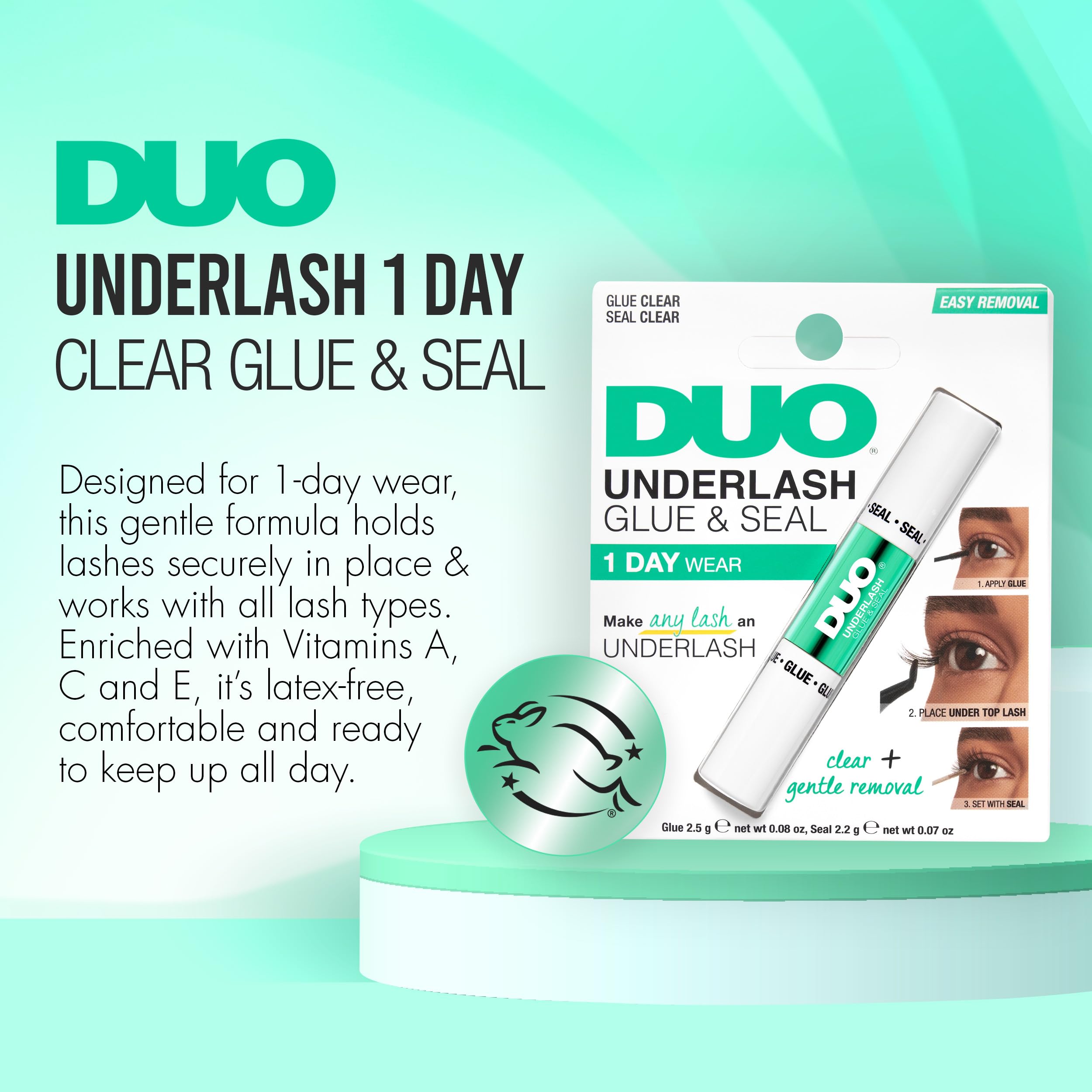 DUO Vitamin-enriched lash glue nourishes while securing clusters
