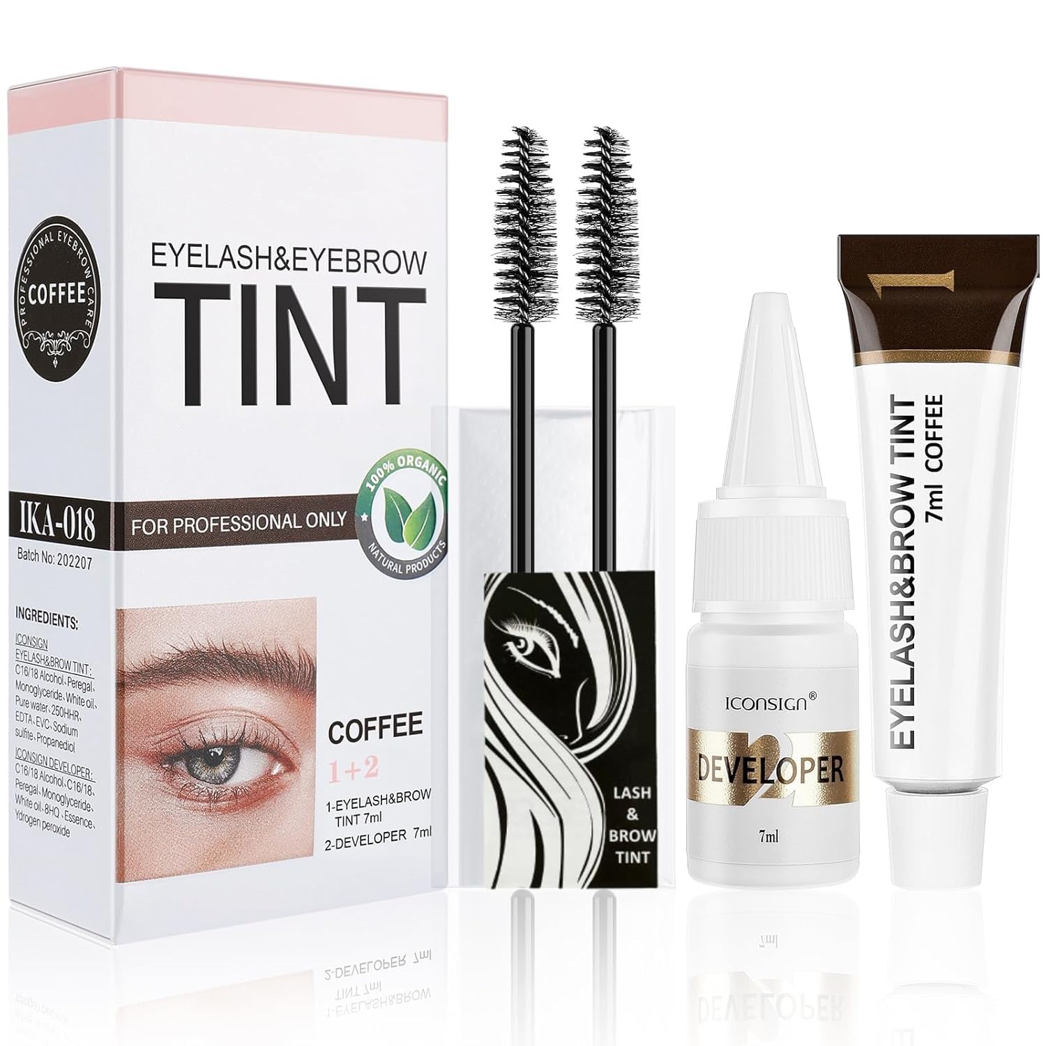 Duoffanny kit color pestañas cejas con color natural para una apariencia más completa