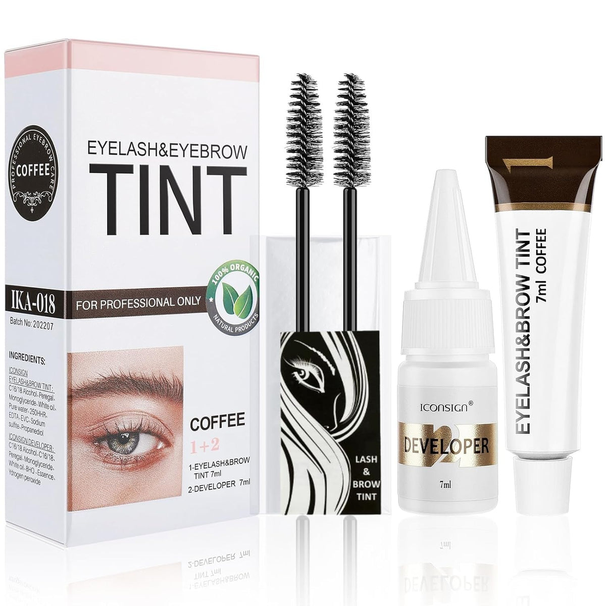 Duoffanny kit color pestañas cejas con color natural para una apariencia más completa