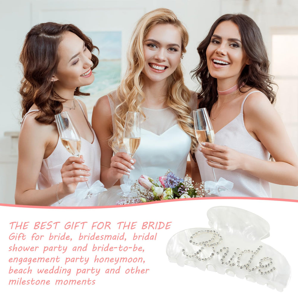 DUOJINSANXI accesorio para novia en clip acrílico blanco, detalle deslumbrante.