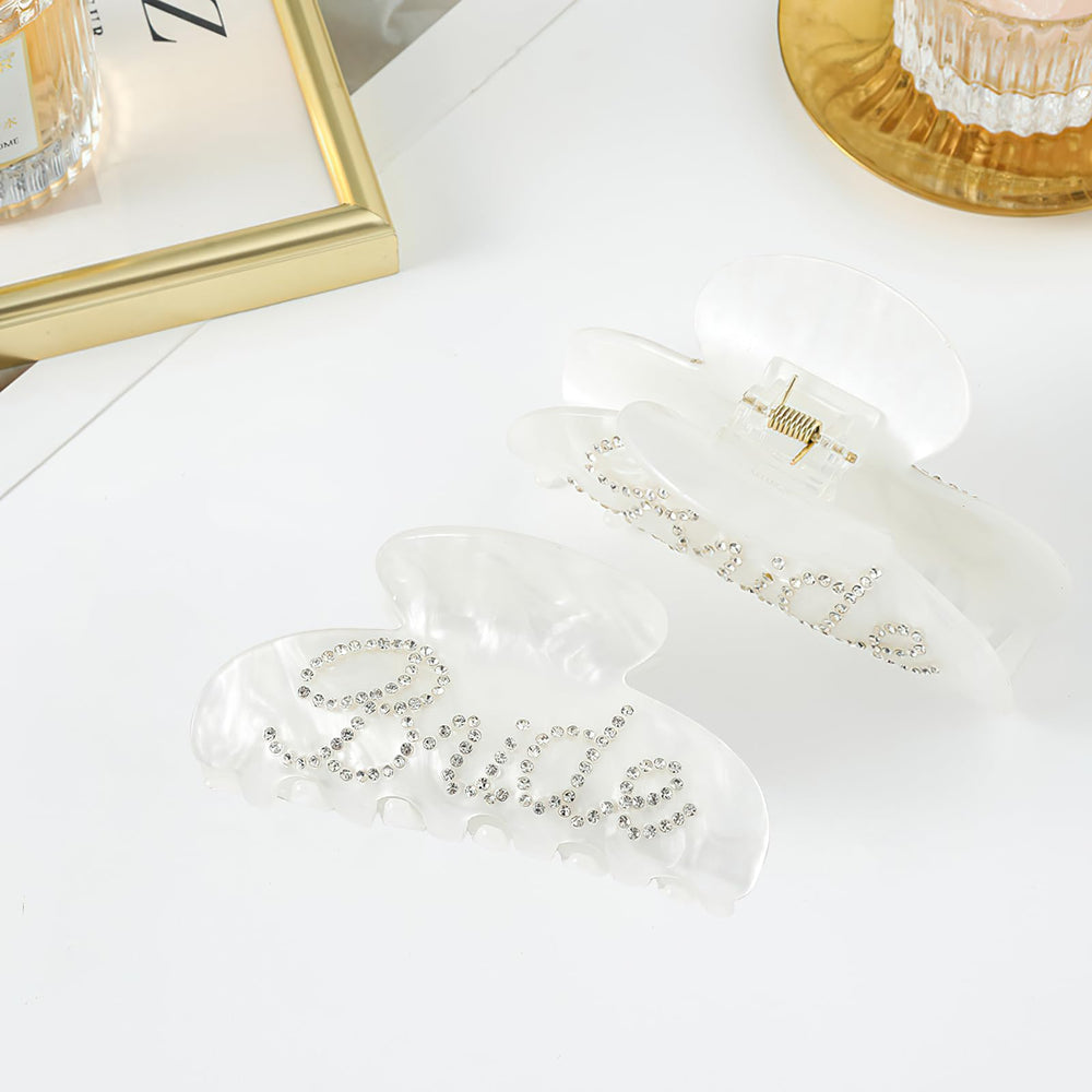 DUOJINSANXI detalle blanco y brillo para peinado de fiesta.