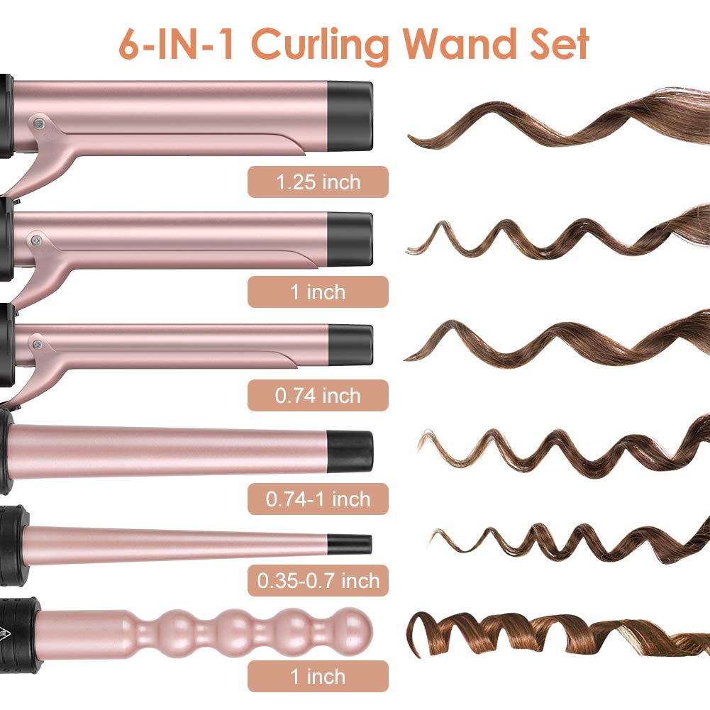Duomishu curling wand with anti-scald tip and ergonomic grip for safe handling.