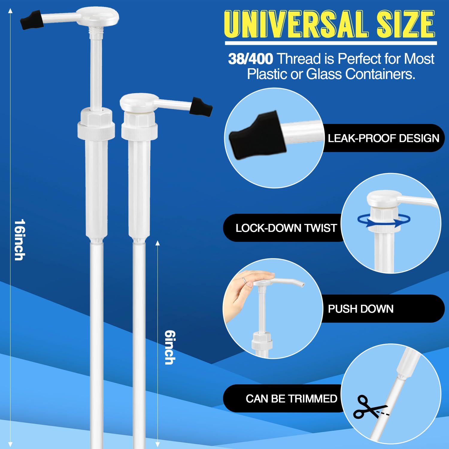 DupakSYS 38-400 neck fit pump delivers 1 oz per press.