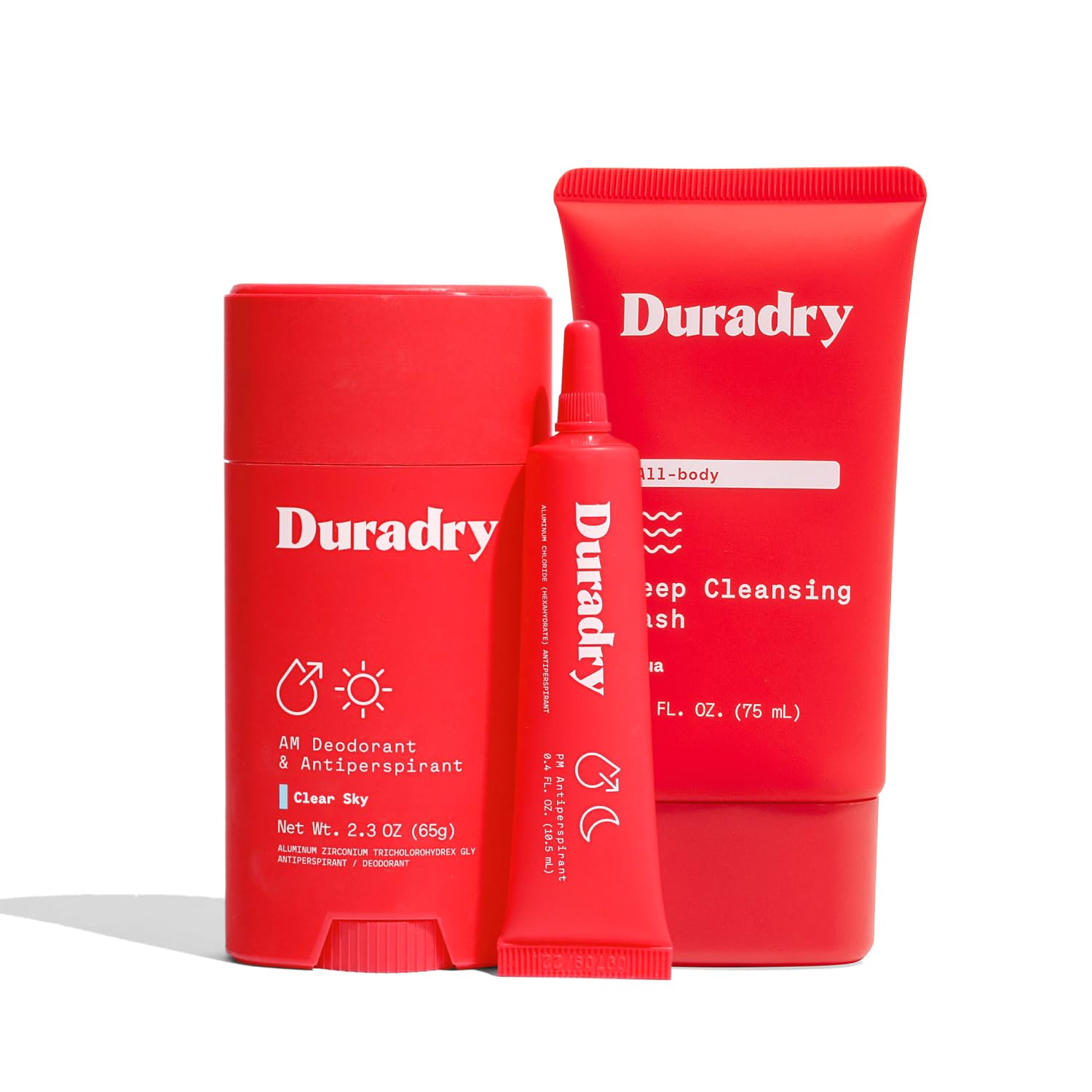 Duradry Clear Sky antiperspirant stick for daily odor and sweat control.