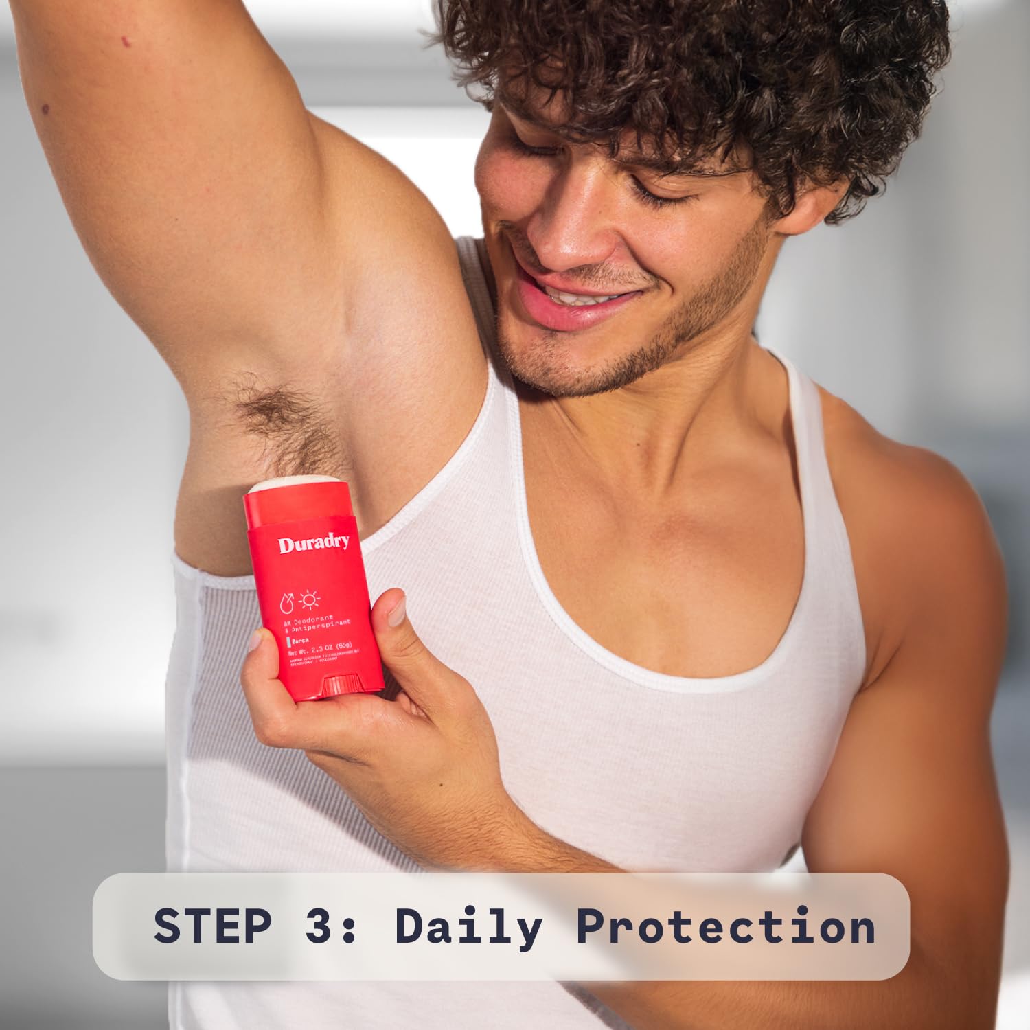 Duradry Clear Sky dermatologist endorsement badge signals trusted protection.