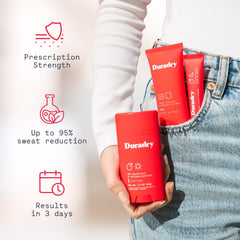 Duradry Clear Sky sweat minimizing gel provides overnight dryness support.