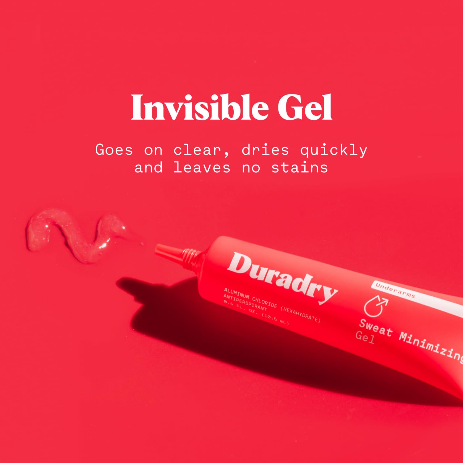 Duradry gel dermatológicamente recomendado, vegano y libre de fragancia.