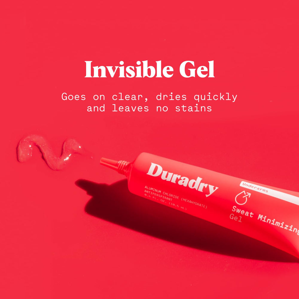 Duradry gel dermatológicamente recomendado, vegano y libre de fragancia.