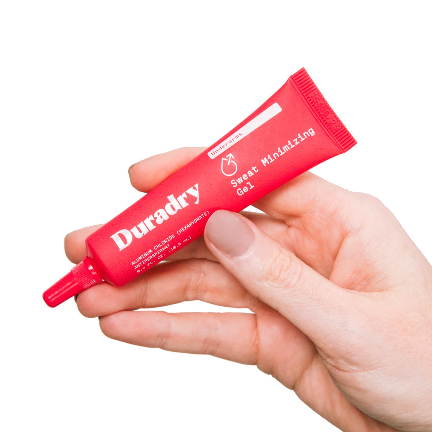 Duradry gel antiperspirante sin fragancia, control del sudor diario y protección duradera.