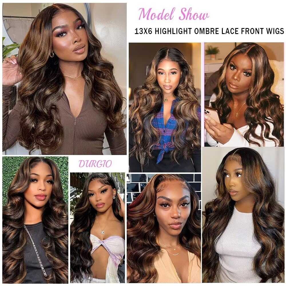 Durgio 30-inch balayage wig adds length and versatile styling options.