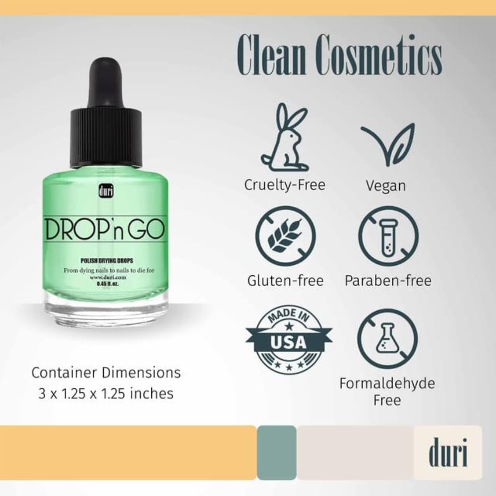 duri Drop'n Go: secado rápido que facilita completar el look sin demoras.