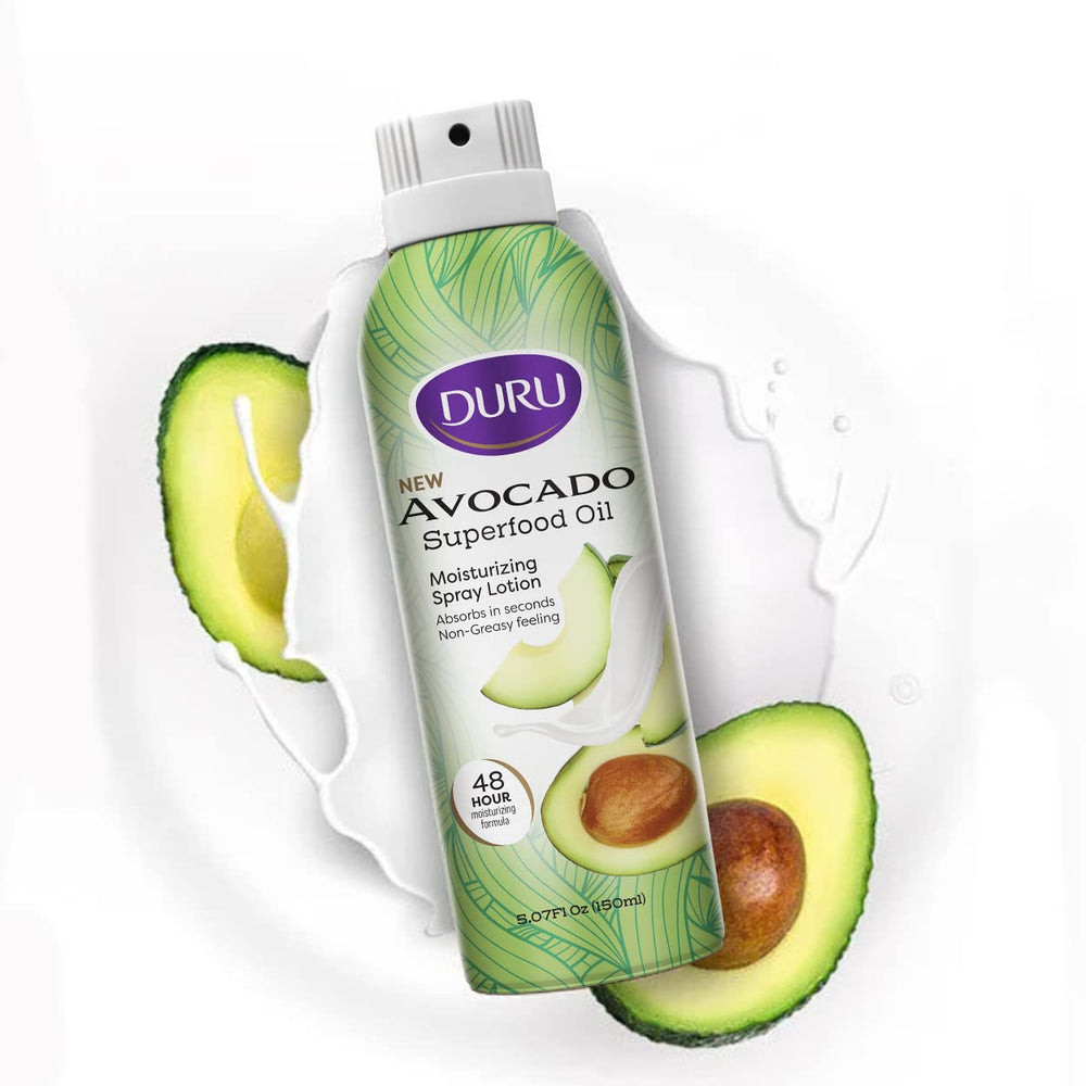 Duru spray lotion after shower for a non-greasy finish.